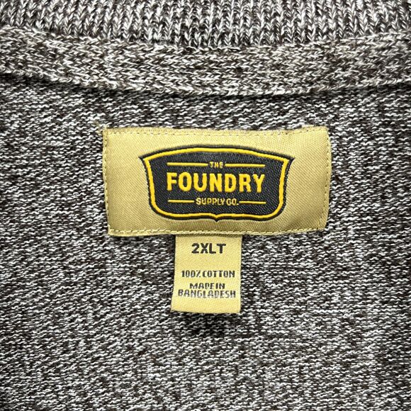The Foundry Sweater Mens 2XL Tall Brown 1/4 Zip Long Sleeve Heather Pullover - Picture 9 of 16